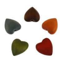 Gefärbtes Holz Perlen, Herz, keine, 22x20x8mm, Bohrung:ca. 2.3mm, verkauft von PC