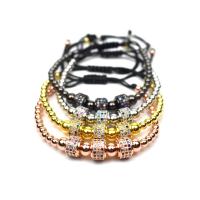 Brass Woven Ball Bracelets, with Nylon Cord, plated, Unisex & adjustable & micro pave cubic zirconia Approx 6.3-9 Inch 