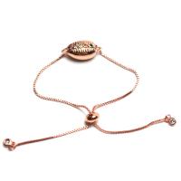 Cubic Zirconia Micro Pave Brass Bracelet, plated, adjustable & box chain & micro pave cubic zirconia & for woman Approx 6.3-9 Inch 