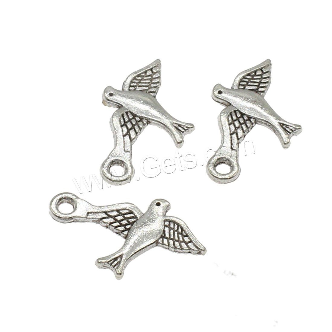Zinc Alloy Animal Pendants, Bird, plated, more colors for choice, 22x14x2mm, Hole:Approx 2mm, Approx 1000PCs/KG, Sold By KG