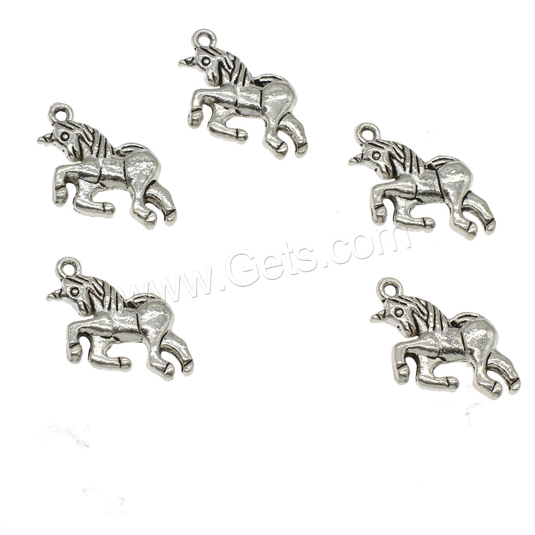 Zinklegierung Tier Anhänger, Einhorn, plattiert, keine, 21x15.5x3mm, Bohrung:ca. 1.5mm, ca. 333PCs/kg, verkauft von kg