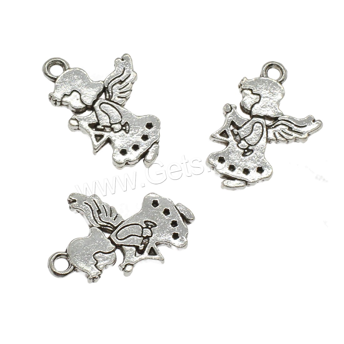 Character Shaped Zinc Alloy Pendants, Angel, plated, more colors for choice, 13.5x21x1.5mm, Hole:Approx 1.6mm, Approx 588PCs/KG, Sold By KG
