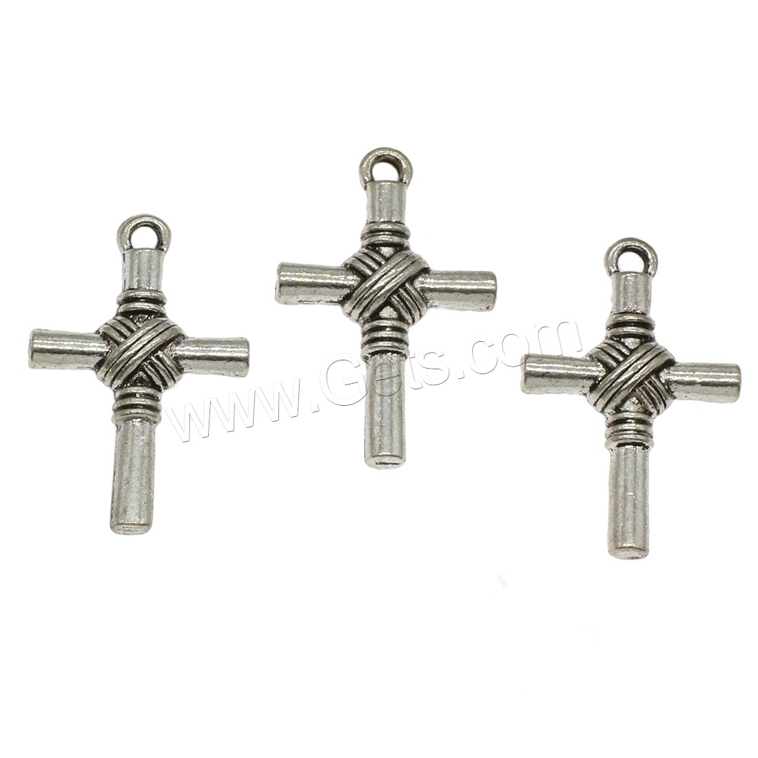 Zinc Alloy Cross Pendants, plated, more colors for choice, 17.5x27x5.5mm, Hole:Approx 1.9mm, Approx 333PCs/KG, Sold By KG