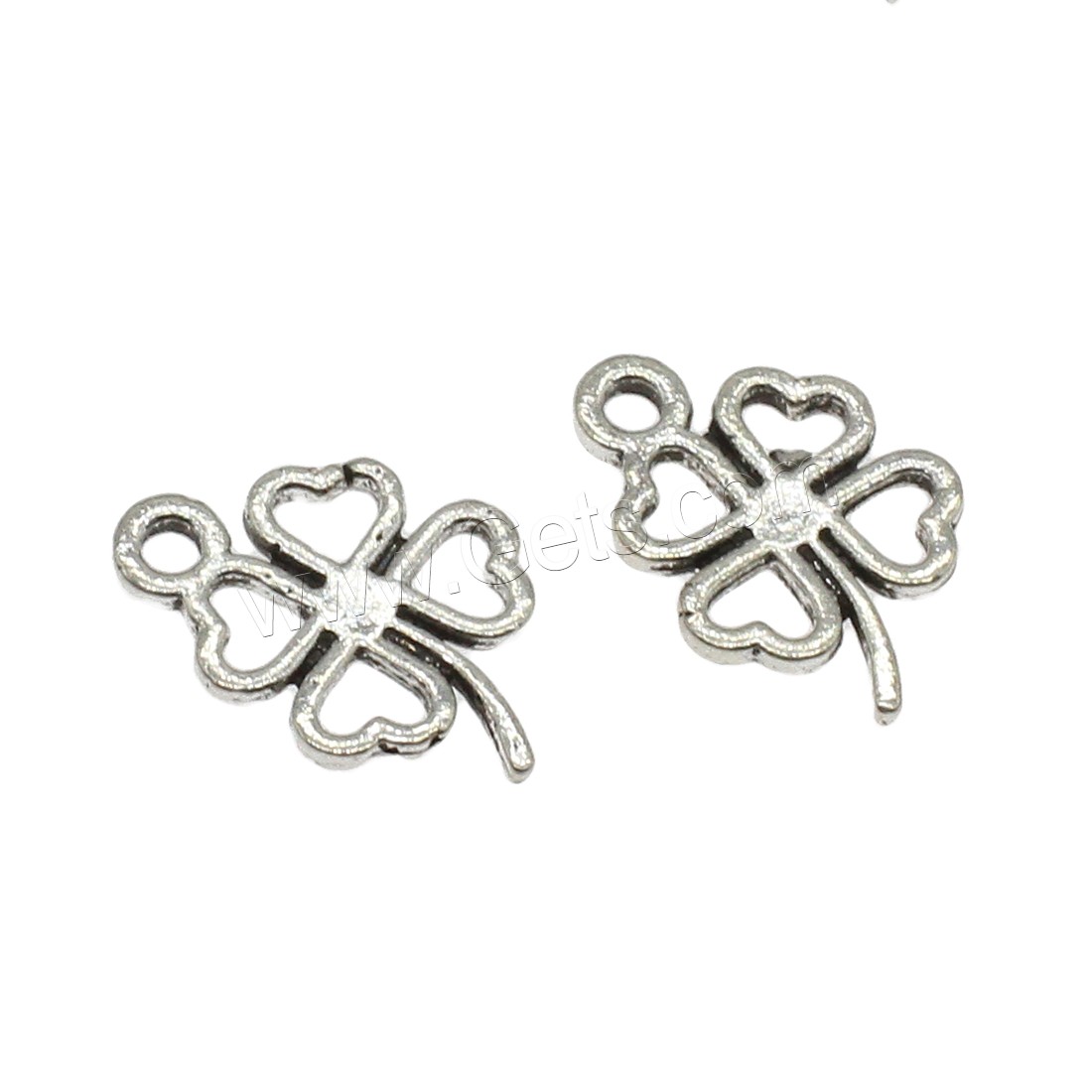 Zinc Alloy Clover Pendant, Four Leaf Clover, plated, hollow, more colors for choice, 11.5x16.5x1.2mm, Hole:Approx 1.8mm, Approx 1666PCs/KG, Sold By KG