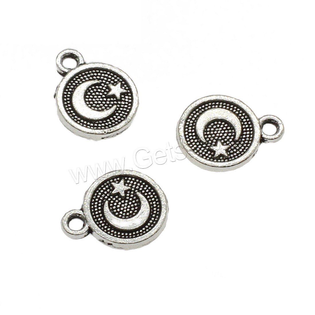 Zinc Alloy Flat Round Pendants, plated, more colors for choice, 10x12.5x1.6mm, Hole:Approx 1.8mm, Approx 1428PCs/KG, Sold By KG