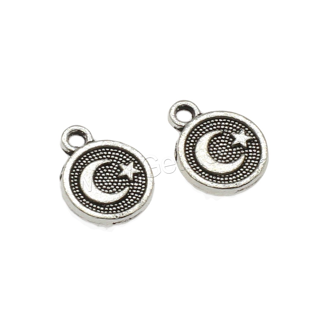 Zinc Alloy Flat Round Pendants, plated, more colors for choice, 10x12.5x1.6mm, Hole:Approx 1.8mm, Approx 1428PCs/KG, Sold By KG