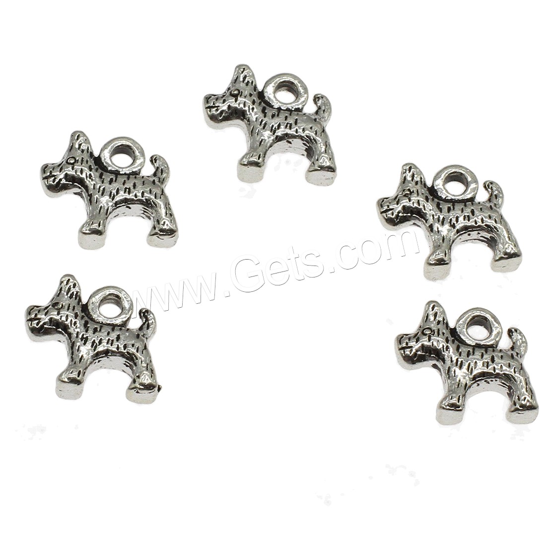 Zinklegierung Tier Anhänger, Hund, plattiert, keine, 13x12.5x4mm, Bohrung:ca. 2mm, ca. 454PCs/kg, verkauft von kg