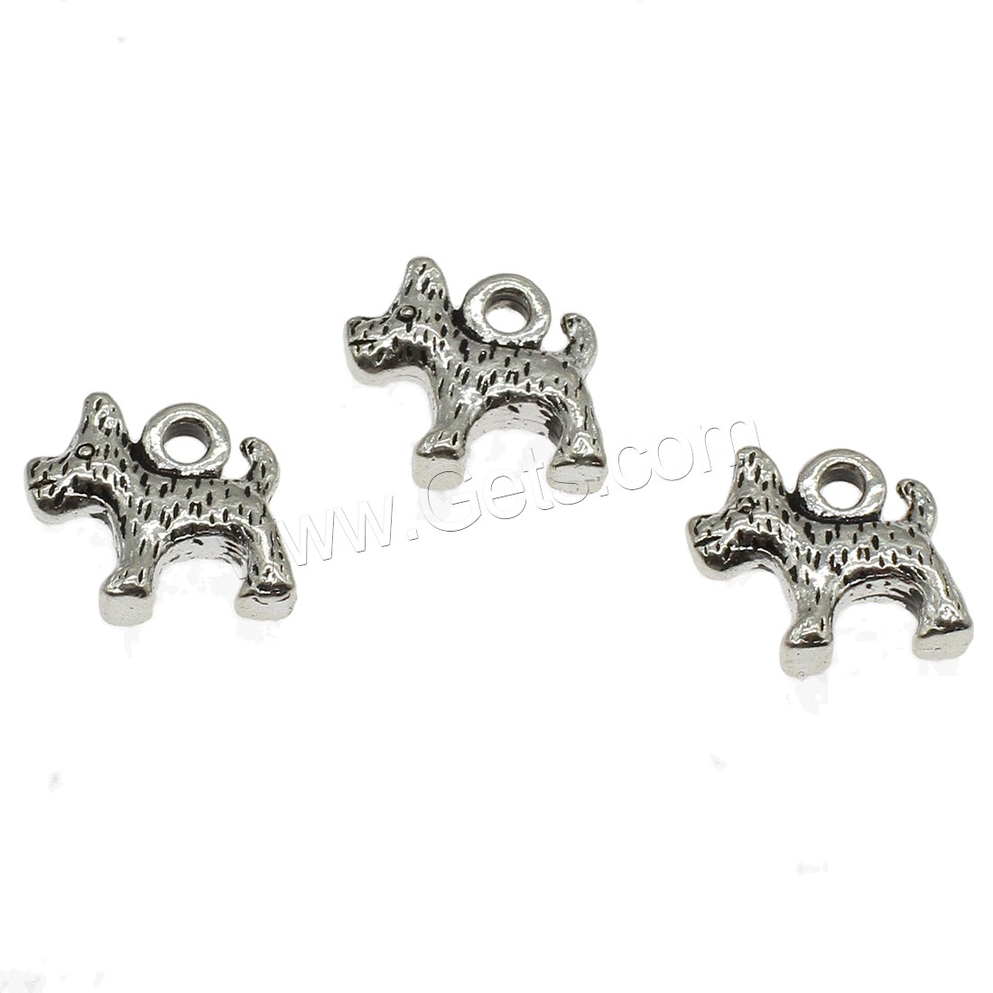 Zinklegierung Tier Anhänger, Hund, plattiert, keine, 13x12.5x4mm, Bohrung:ca. 2mm, ca. 454PCs/kg, verkauft von kg