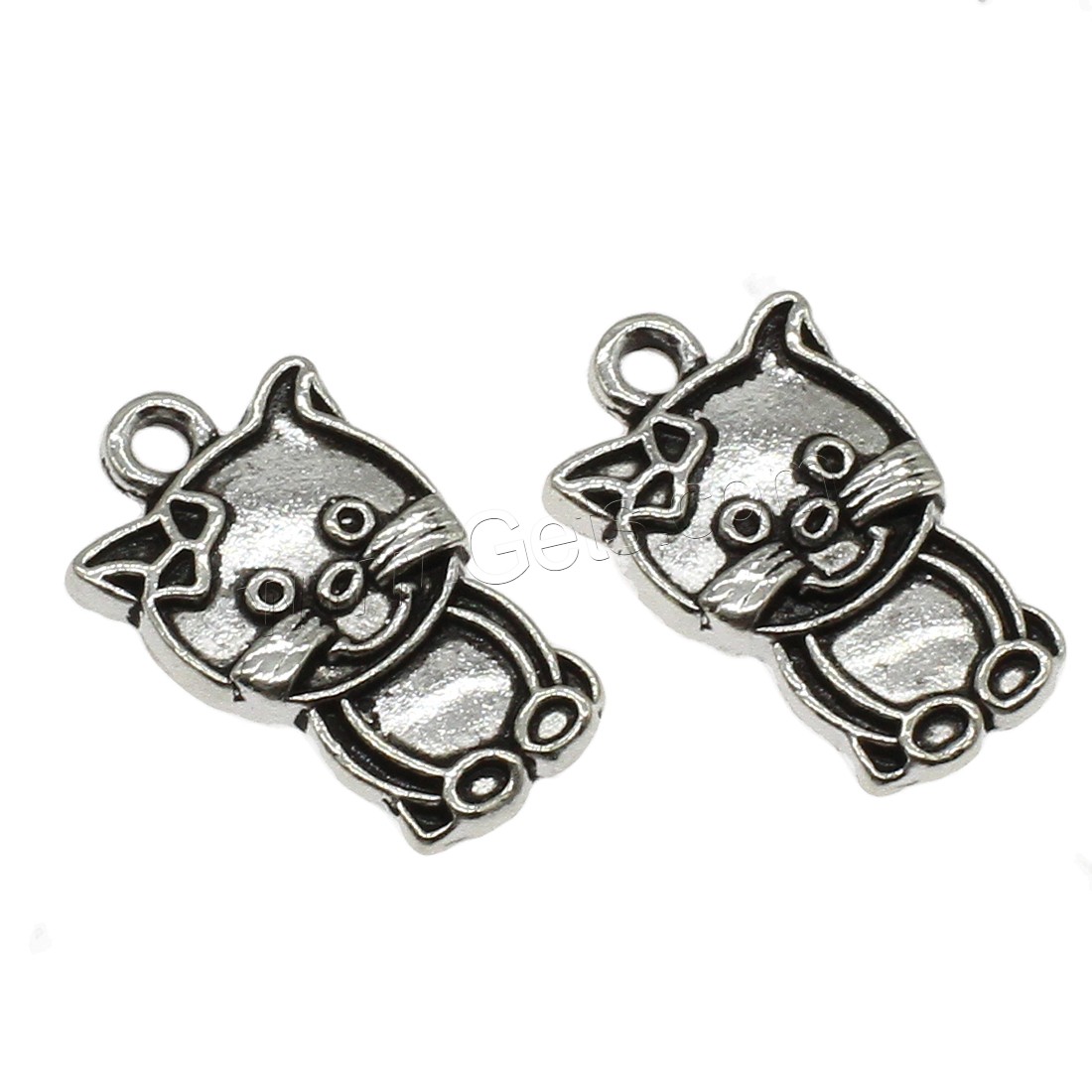 Zinc Alloy Animal Pendants, Cat, plated, more colors for choice, 11.5x19.5x2mm, Hole:Approx 1.6mm, Approx 666PCs/KG, Sold By KG
