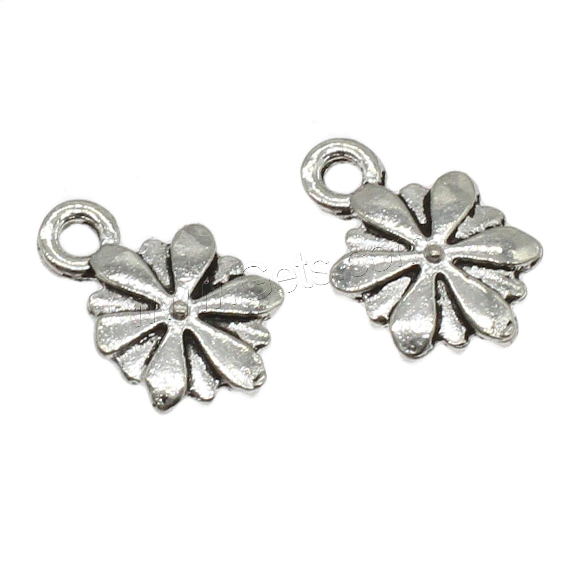 Zinc Alloy Flower Pendants, plated, more colors for choice, 9x14x1.5mm, Hole:Approx 1.6mm, Approx 2000PCs/KG, Sold By KG