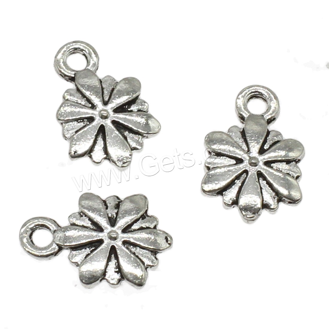 Zinc Alloy Flower Pendants, plated, more colors for choice, 9x14x1.5mm, Hole:Approx 1.6mm, Approx 2000PCs/KG, Sold By KG