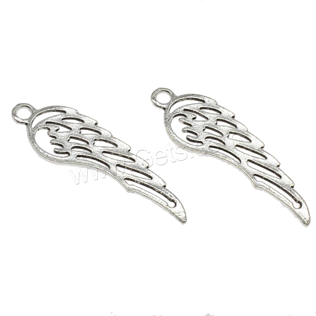 Wing Shaped Zinc Alloy Pendants, plated, hollow, more colors for choice, 12x38x1mm, Hole:Approx 2.5mm, Approx 625PCs/KG, Sold By KG