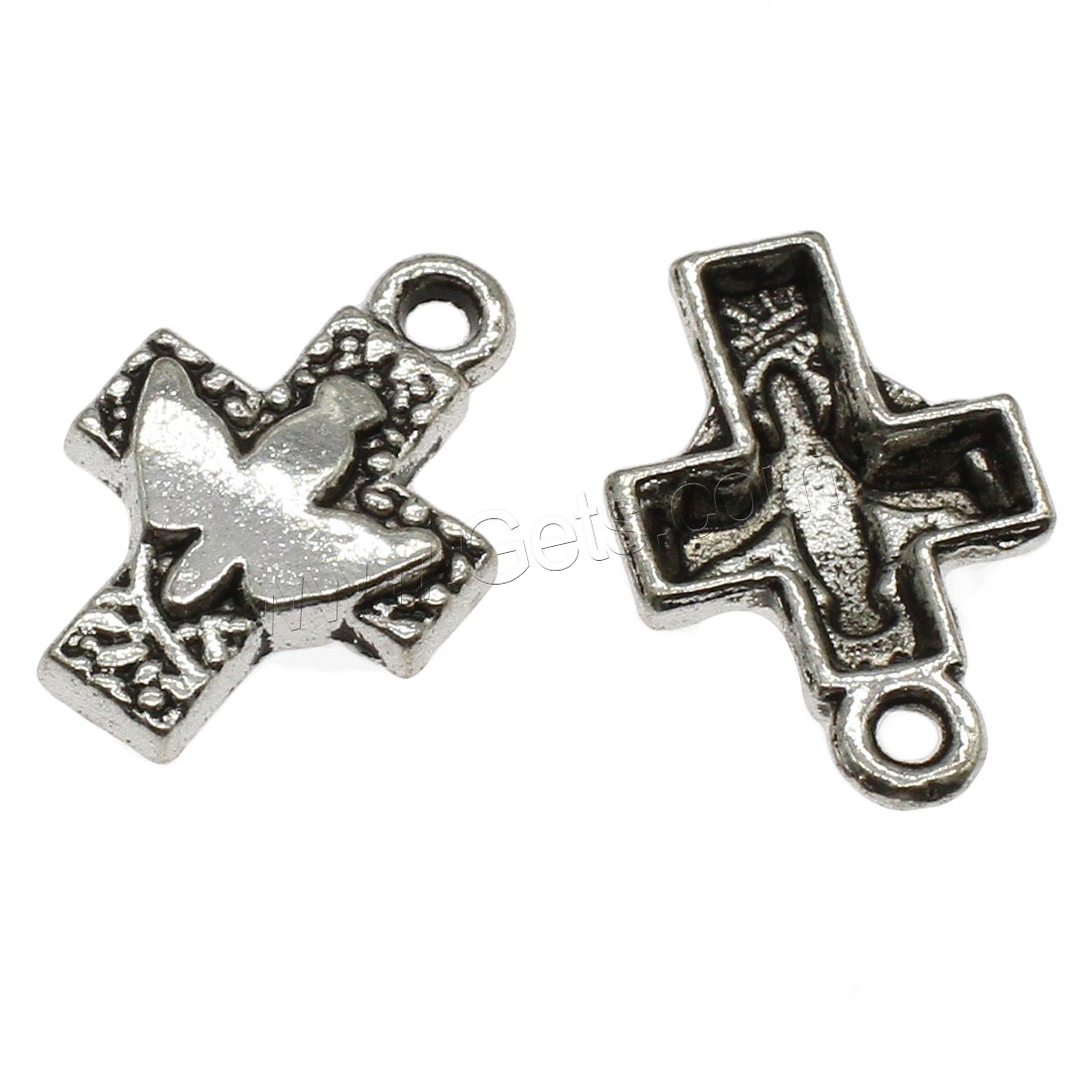 Zinc Alloy Cross Pendants, plated, more colors for choice, 16x24.5x3.5mm, Hole:Approx 2.5mm, Approx 400PCs/KG, Sold By KG