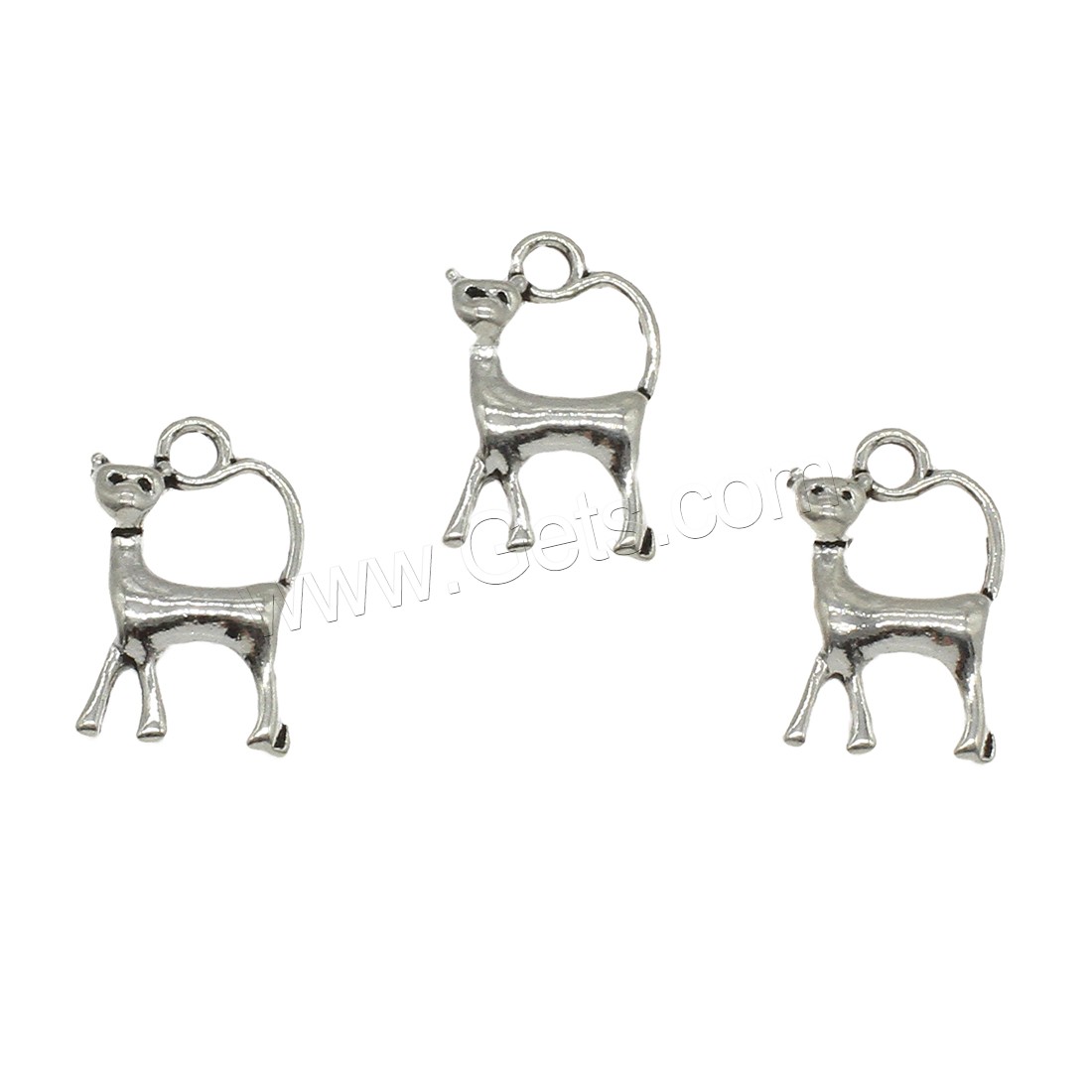 Zinklegierung Tier Anhänger, Katze, plattiert, keine, 10.5x16.5x2.5mm, Bohrung:ca. 1.8mm, ca. 833PCs/kg, verkauft von kg