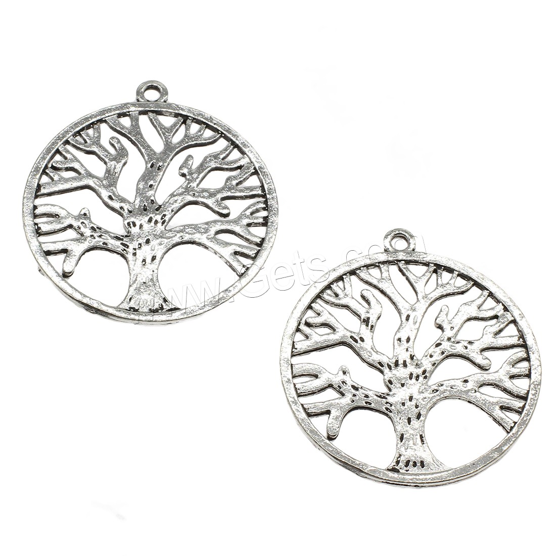 Zinc Alloy Hollow Pendants, Tree, plated, more colors for choice, 39x43x1.5mm, Hole:Approx 2.5mm, Approx 128PCs/KG, Sold By KG