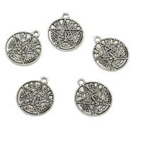 Zinc Alloy Flat Round Pendants, plated Approx 2mm, Approx 
