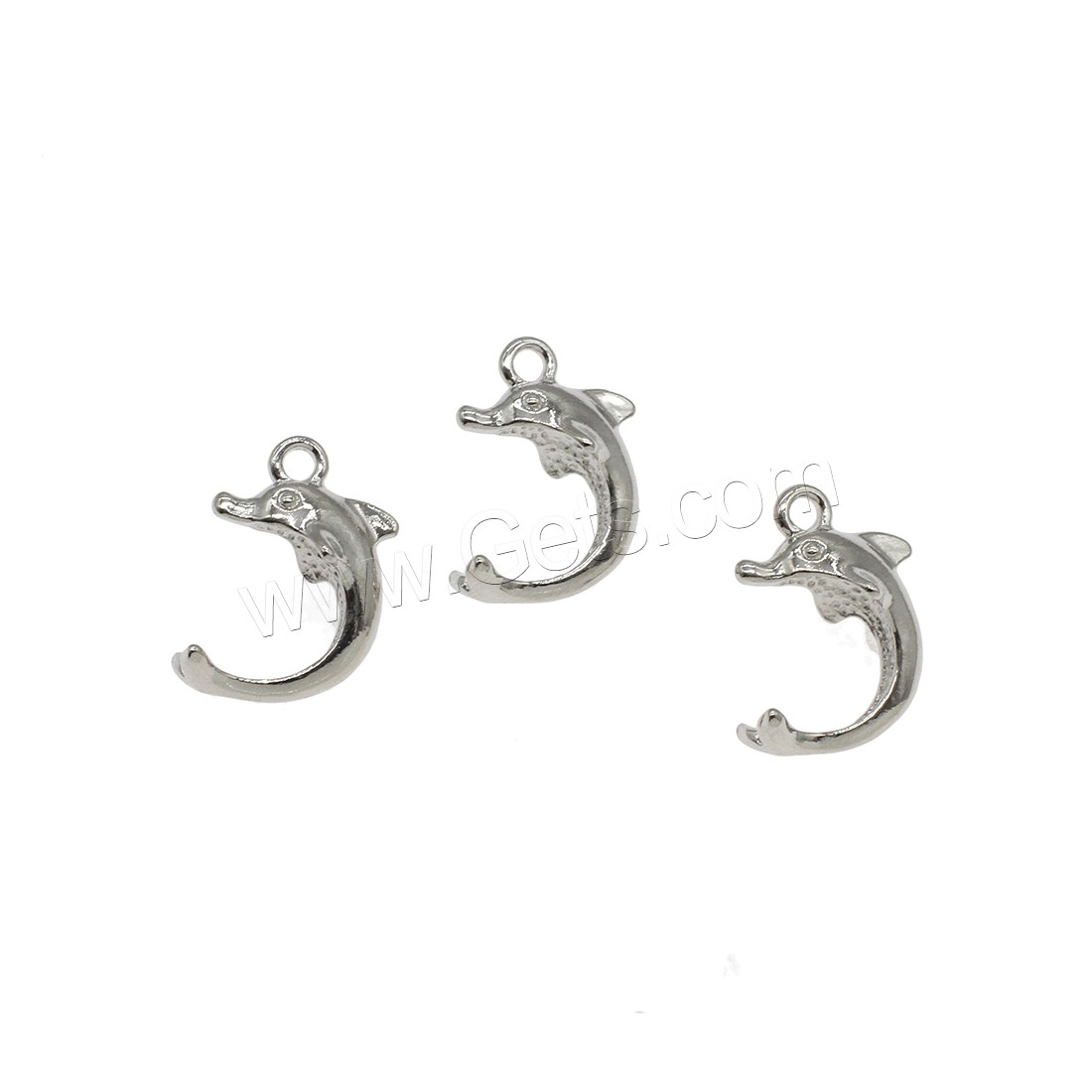 Zinklegierung Tier Anhänger, Dolphin, plattiert, keine, 14.5x21.5x9.6mm, Bohrung:ca. 2.4mm, ca. 384PCs/kg, verkauft von kg