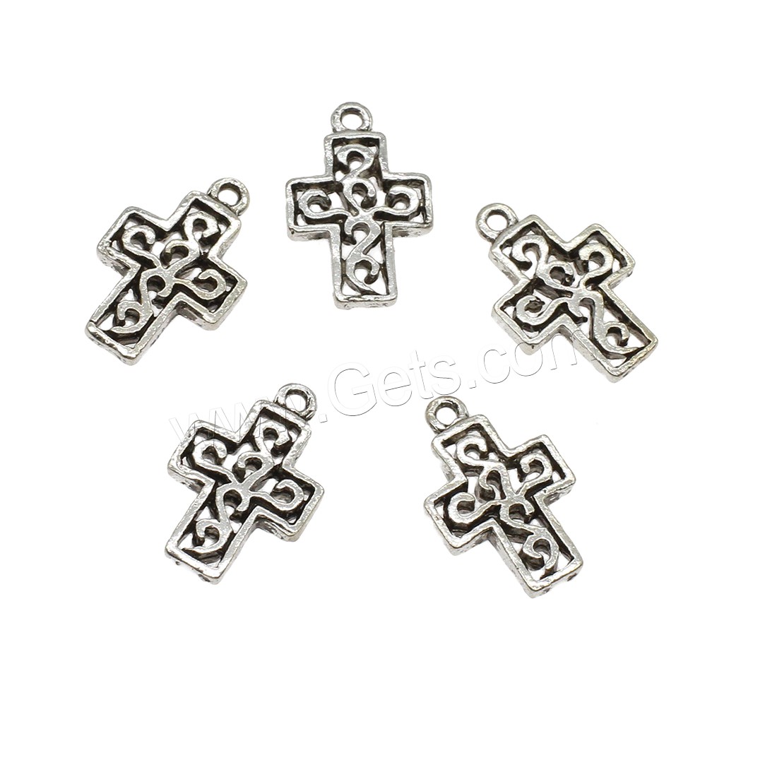 Zinc Alloy Cross Pendants, plated, hollow, more colors for choice, 12x19x2.5mm, Hole:Approx 1.6mm, Approx 714PCs/KG, Sold By KG
