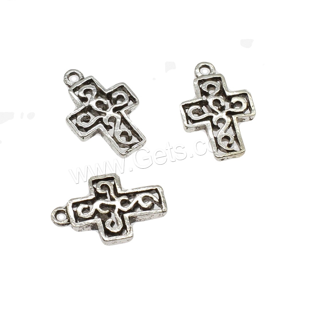Zinc Alloy Cross Pendants, plated, hollow, more colors for choice, 12x19x2.5mm, Hole:Approx 1.6mm, Approx 714PCs/KG, Sold By KG
