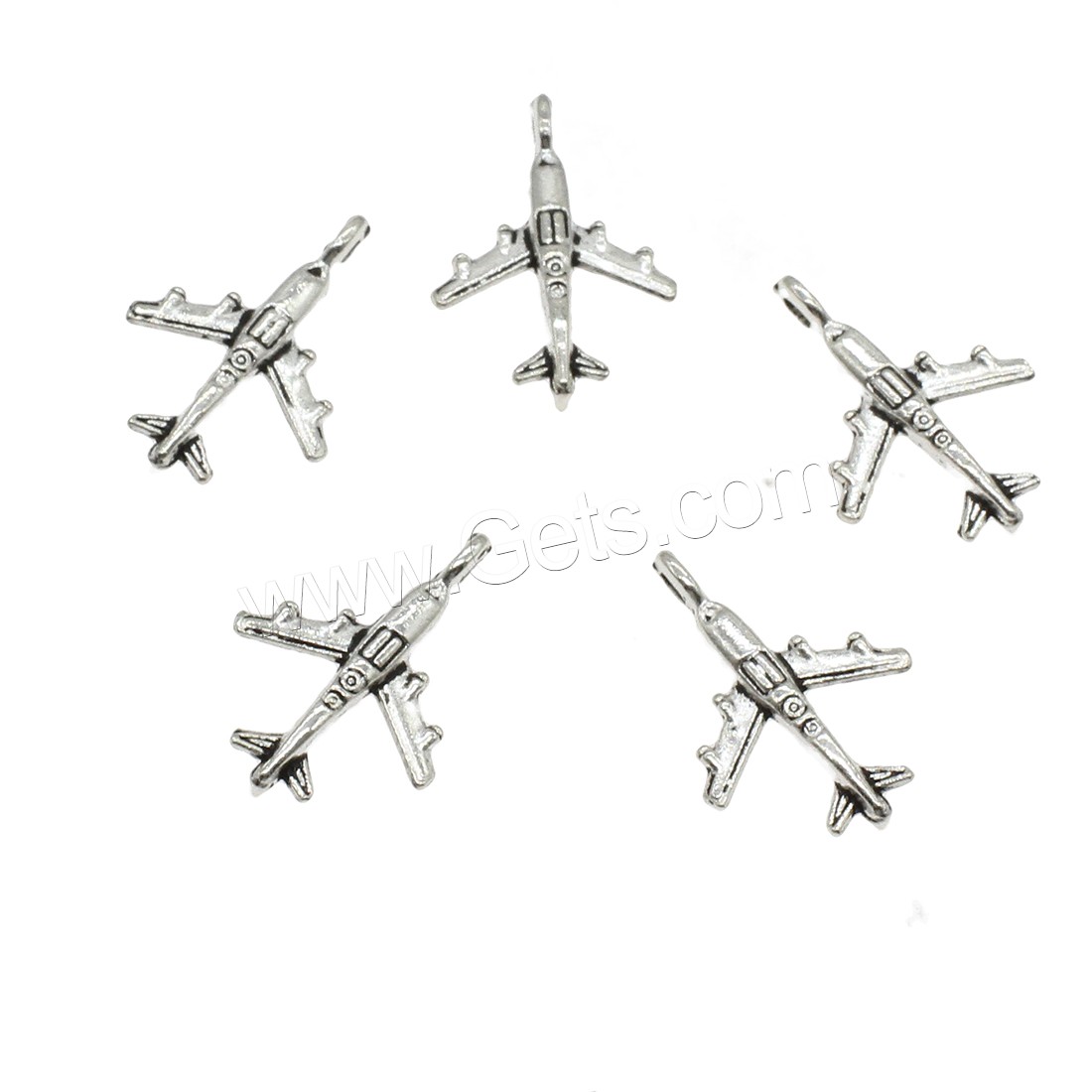 Vehicle Shaped Zinc Alloy Pendants, Airplane, plated, more colors for choice, 15.4x22.8x3.5mm, Hole:Approx 1.5mm, Approx 1111PCs/KG, Sold By KG