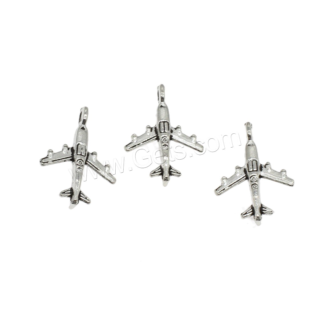 Vehicle Shaped Zinc Alloy Pendants, Airplane, plated, more colors for choice, 15.4x22.8x3.5mm, Hole:Approx 1.5mm, Approx 1111PCs/KG, Sold By KG