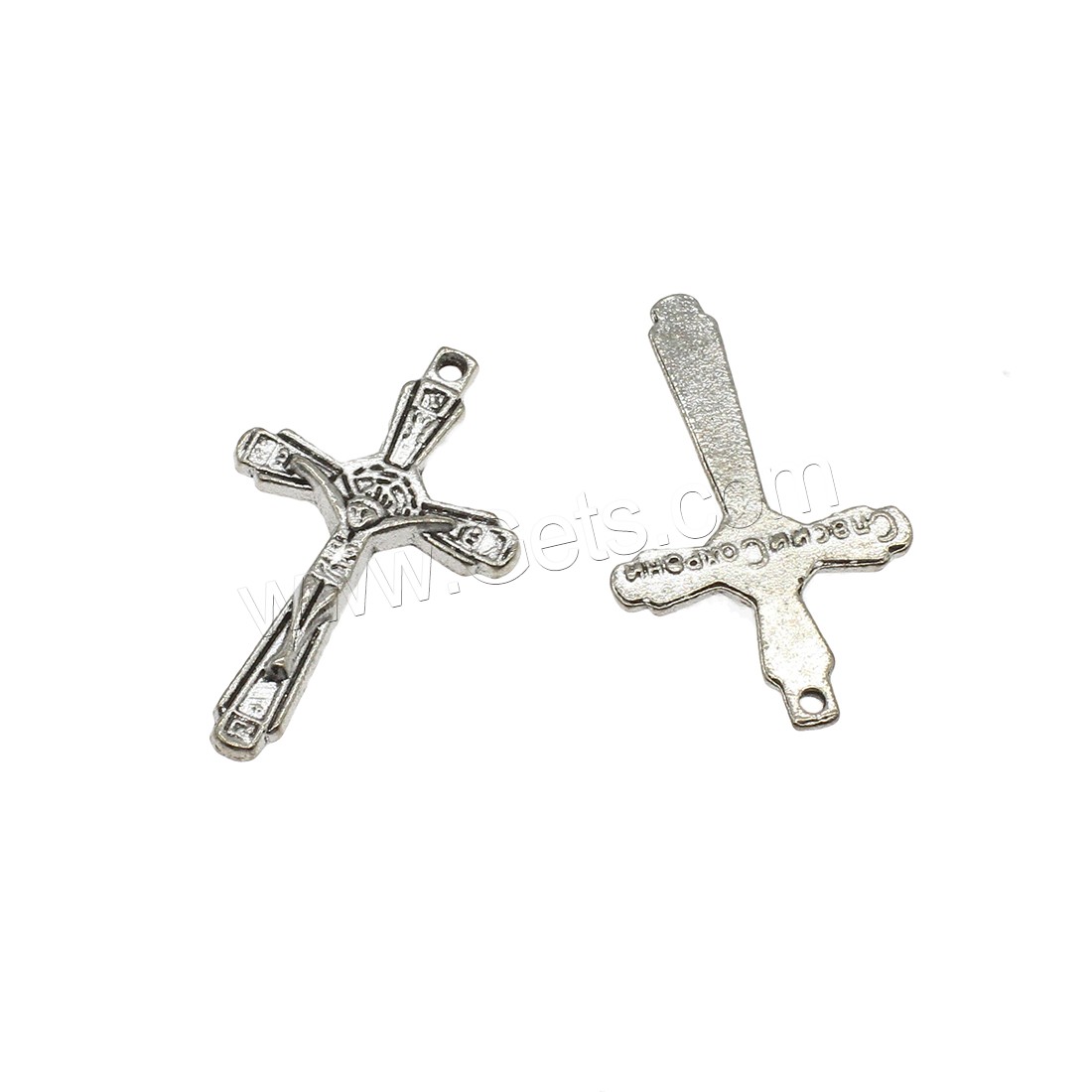 Zinc Alloy Cross Pendants, Crucifix Cross, plated, more colors for choice, 20x34.5x2.5mm, Hole:Approx 1.6mm, Approx 454PCs/KG, Sold By KG