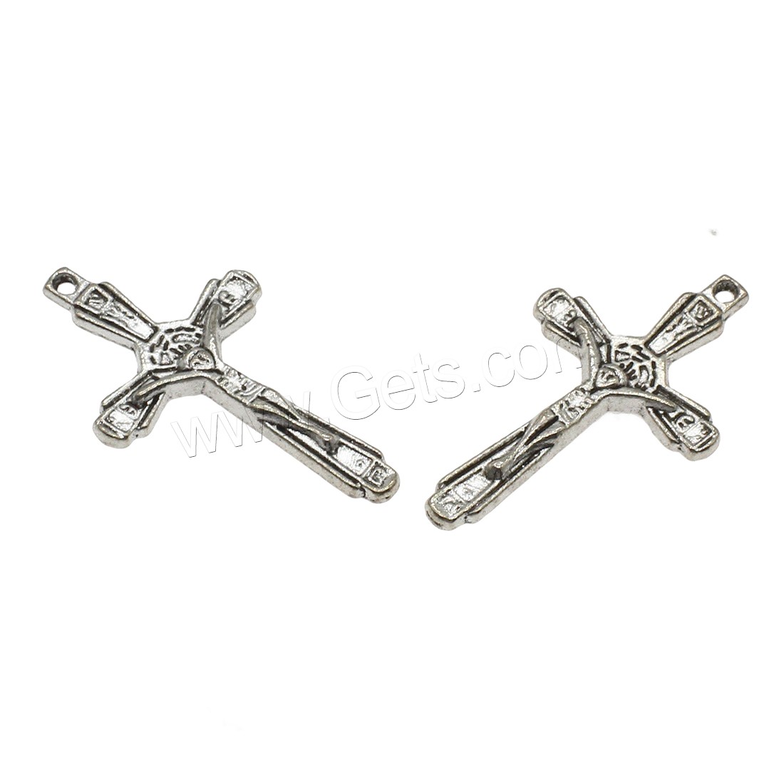 Zinc Alloy Cross Pendants, Crucifix Cross, plated, more colors for choice, 20x34.5x2.5mm, Hole:Approx 1.6mm, Approx 454PCs/KG, Sold By KG