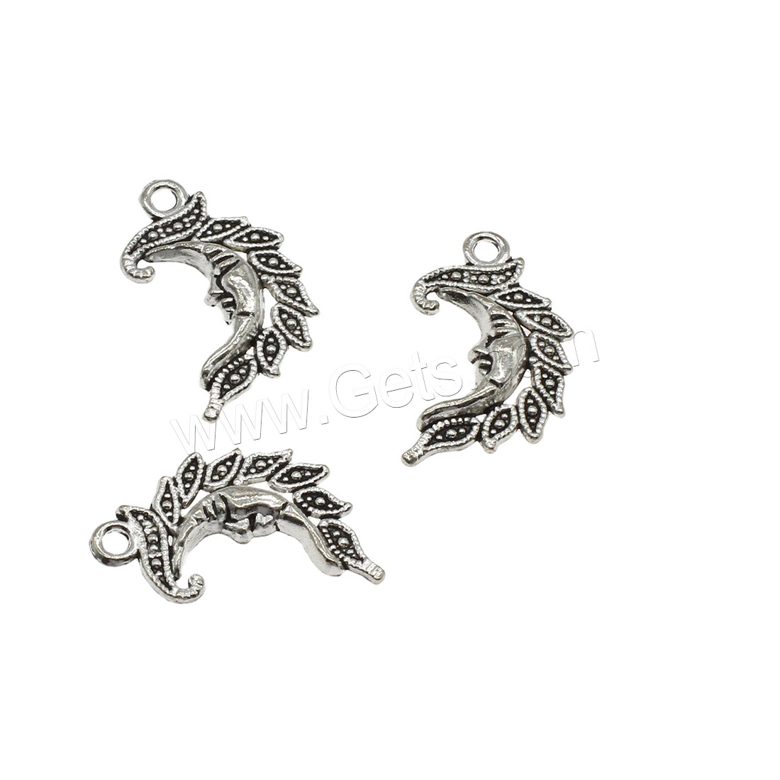 Zinc Alloy Jewelry Pendants, Moon, plated, more colors for choice, 15x25.5x2.5mm, Hole:Approx 2mm, Approx 588PCs/KG, Sold By KG