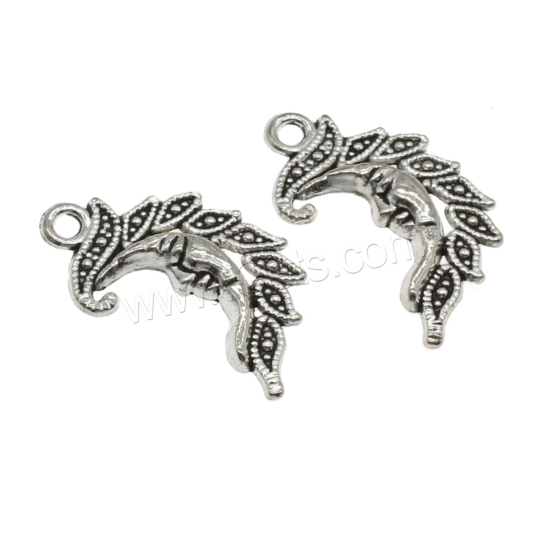 Zinc Alloy Jewelry Pendants, Moon, plated, more colors for choice, 15x25.5x2.5mm, Hole:Approx 2mm, Approx 588PCs/KG, Sold By KG