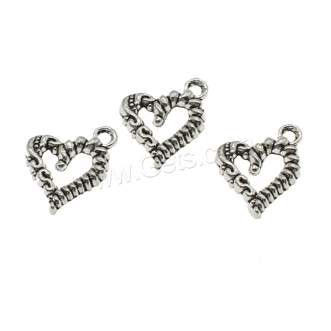 Zinc Alloy Heart Pendants, plated, hollow, more colors for choice, 17x22x3mm, Hole:Approx 2.3mm, Approx 434PCs/KG, Sold By KG
