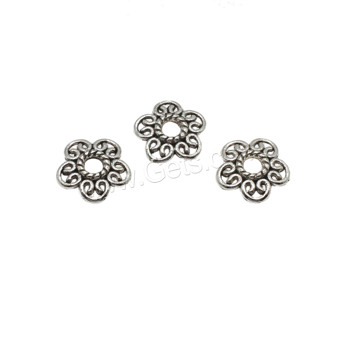 Zinc Alloy Bead Caps, Flower, plated, hollow, more colors for choice, 11x2mm, Hole:Approx 2.5mm, Approx 800PCs/Bag, Sold By Bag