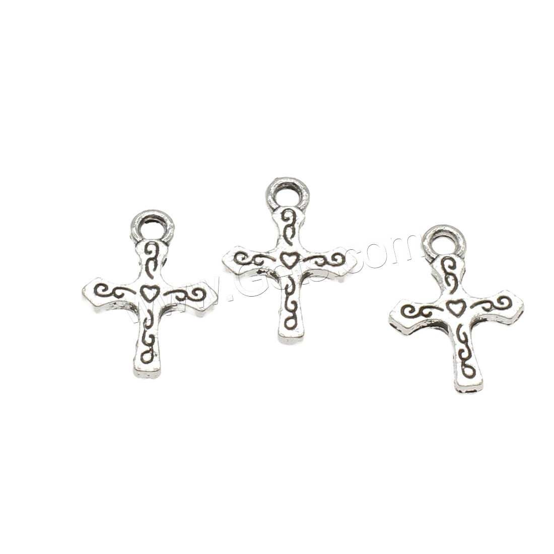 Zinc Alloy Cross Pendants, plated, more colors for choice, 11x15.5x1.5mm, Hole:Approx 1.8mm, Approx 1666PCs/KG, Sold By KG
