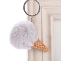 Plush Key Clasp, with Plastic & Zinc Alloy, Ice Cream, for woman 