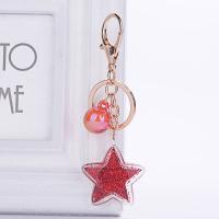 Acrylic Key Chain, with Sequins & Zinc Alloy, Star, for woman 