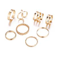 Zinc Set anillo de aleación, aleación de zinc, anillo de dedo, chapado, 8 piezas & Joyería & para mujer, más colores para la opción, Vendido por Set