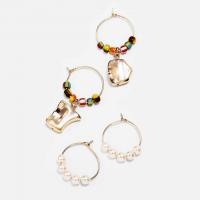 Zinc Alloy Earring Set, with Plastic Pearl, plated, 2 pieces & fashion jewelry & for woman 