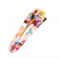 Alligator Hair Clip, Acrylic, with Zinc Alloy, plated, fashion jewelry & for woman, multi-colored 