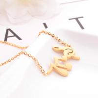 Stainless Steel Jewelry Necklace, Music Note, gold color plated, fashion jewelry & oval chain & for woman, 28*1.8mm 