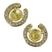 Brass Jewelry Finding, gold color plated, micro pave cubic zirconia 3.5mm,1mm 