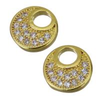 Composants de bijoux en laiton, Placage de couleur d'or, pavé de micro zircon Environ 3mm, Vendu par PC