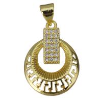 Cubic Zirconia Micro Pave Brass Pendant, gold color plated, micro pave cubic zirconia & hollow Approx 3.5mm 