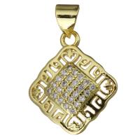 Cubic Zirconia Micro Pave Brass Pendant, gold color plated, fashion jewelry & micro pave cubic zirconia Approx 3.5mm 