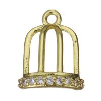 Cubic Zirconia Micro Pave Brass Pendant, Cage, gold color plated, fashion jewelry & micro pave cubic zirconia Approx 1.5mm 