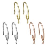 Brass Hook Earwire, plated, with loop 1mm Approx 1.5mm 