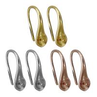 Brass Hook Earwire, plated, with loop 0.8mm,1mm,4mm 