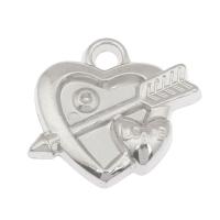 CCB Plastic Pendants, Copper Coated Plastic, Heart, platinum color plated, DIY Approx 3.5mm, Approx 