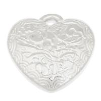 CCB Plastic Pendants, Copper Coated Plastic, Flat Heart, platinum color plated Approx 2mm, Approx 