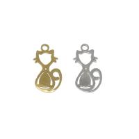 Stainless Steel Animal Pendants, Cat, plated Approx 1.7mm, Approx 