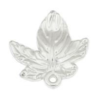 Copper Coated Plastic Pendant, Leaf, platinum color plated Approx 1mm, Approx 