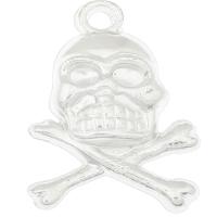 Copper Coated Plastic Pendant, Skull, platinum color plated Approx 2.5mm, Approx 